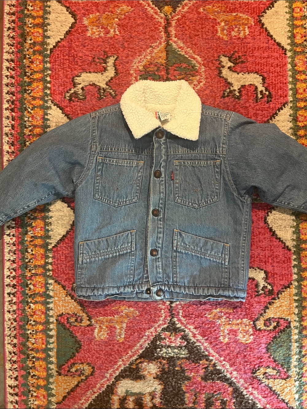 Levi's Blue Denim Jacket with Cream Sherpa Collar